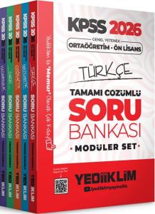 Yediiklim KPSS Ortaöğretim Ön Lisans GY GK Tamamı Çözümlü Modüler Soru Bankası 2026