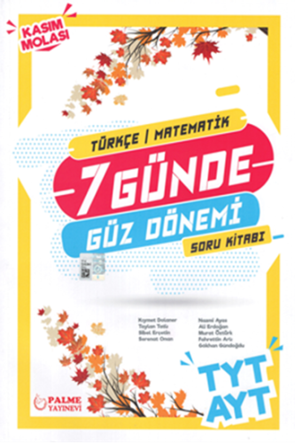 Palme TYT AYT 7 Günde Güz Dönemi Türkçe Matematik Soru Bankası
