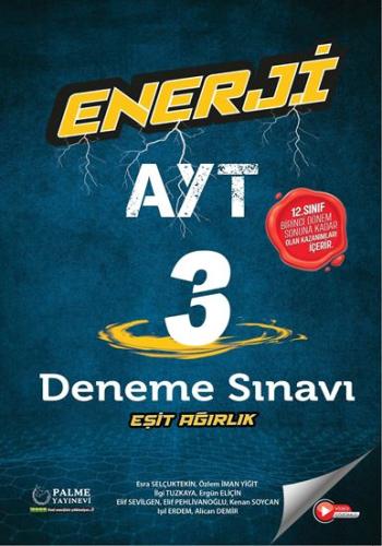 Palme AYT Eşit Ağırlık Enerji 3 Deneme 2023 Özel