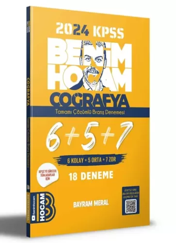 Benim Hocam KPSS Coğrafya Tamamı Çözümlü 6+5+7 Deneme 2024
