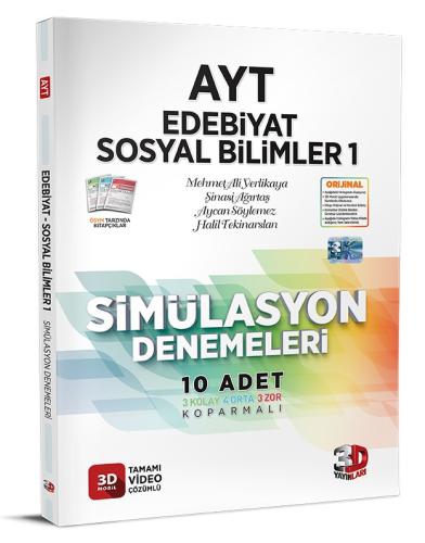 3D AYT Edebiyat Sosyal Bilimler 1 10 Simülasyon Deneme 2023