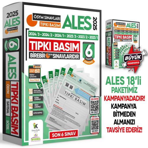 İnformal ALES ÖSYM Tıpkı Basım Çıkmış Soru Kitapçıkları Türkiye Geneli 2025