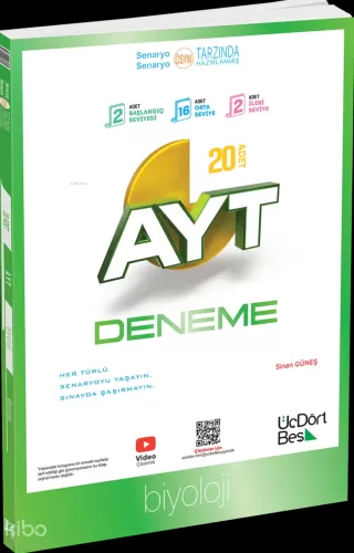 ÜçDörtBeş AYT Biyoloji 20 Deneme