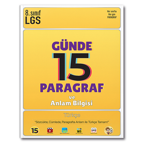 Tonguç Akademi 8. Sınıf Günde 15 Paragraf ve Anlam Bilgisi Soru Bankas