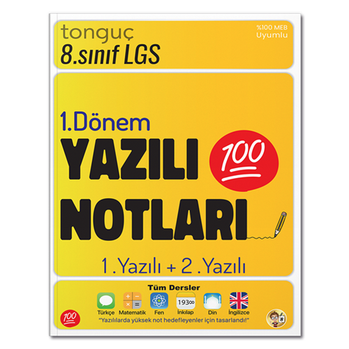 Tonguç Akademi 8. Sınıf Yazılı Notları 1. Dönem 1. ve 2. Yazılı