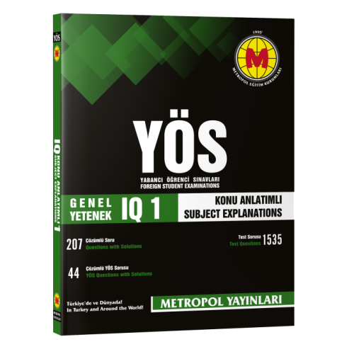 Metropol YÖS Genel Yetenek IQ 1 Konu Anlatımlı Örnek Çözümlü