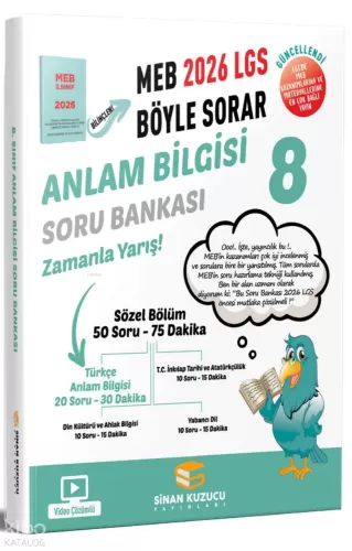 Sinan Kuzucu 8. Sınıf Meb Böyle Sorar Anlam Bilgisi Soru Bankası Video Çözümlü 2026