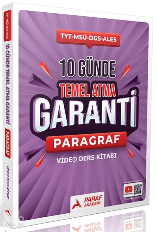 Paraf TYT Paragraf Z Takımı 10 Günde Temel Atma Garanti Video Ders Kitabı