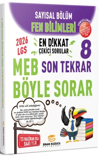 Sinan Kuzucu 8. Sınıf LGS Sayısal Bölüm Son Tekrar Fen Bilimleri Soru 