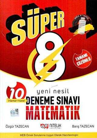 Nitelik 8. Sınıf Süper Matematik 10 Deneme 2024