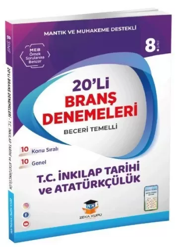 Zeka Küpü 8. Sınıf T.C. İnkılap Tarihi Ve Atatürkçülük 20 Deneme