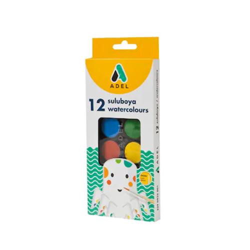 Adel Sulu Boya 12 Renk 24 Mm Küçük boy