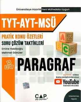 Çap TYT AYT MSÜ Paragraf Konu Özetli Soru Çözümleri