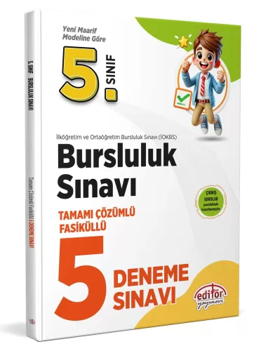 Editör 5. Sınıf Bursluluk Sınavı Tamamı Çözümlü 5 Deneme Sınavı 2025