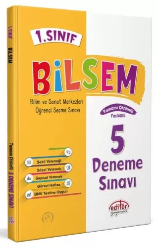 Editör 1. Sınıf Bilsem Tamamı Çözümlü 5 Deneme 2025