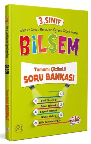 Editör 3. Sınıf Bilsem Tamamı Çözümlü Soru Bankası 2025