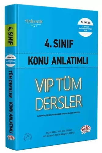 Editör 4. Sınıf VIP Tüm Dersler Konu Anlatımlı Mavi Kitap