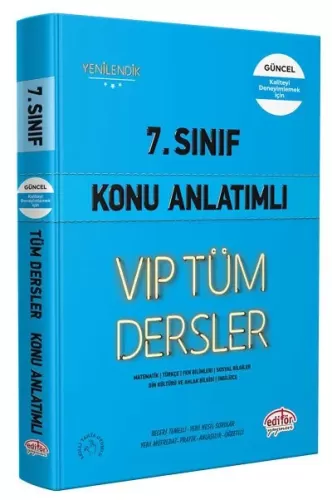 Editör 7. Sınıf VIP Tüm Dersler Konu Anlatımlı