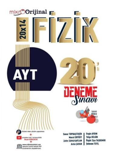Orijinal Mikro AYT Fizik 20 Deneme Sınavı