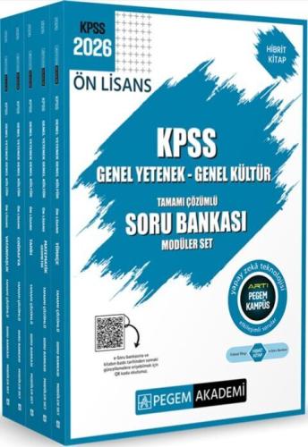 Pegem KPSS Ön Lisans GY GK Tamamı Çözümlü Soru Bankası Modüler Set 202