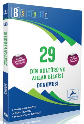Paraf 8. Sınıf Din Kültürü ve Ahlak Bilgisi 29 Deneme