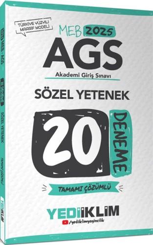 Yediiklim MEB AGS Sözel Yetenek Tamamı Çözümlü 20 Deneme 2025