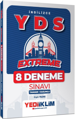 Yediiklim YDS İngilizce Extreme Tamamı Çözümlü 8 Deneme Sınavı